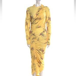 Preen by Thornton Bregazzi Floral Print Yellow Long Dress